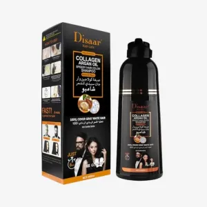 Disaar Collagen Argan Oil Speedy Cover Grey White 400ml Natural Hair Colour Dye Shampoo