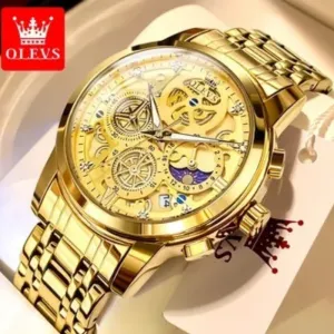 OLEVS 9947 Men’s Multifunctional Hollow Quartz Watch – Elegance & Precision