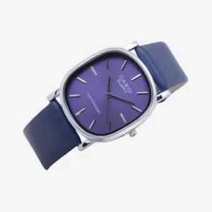 black strap blue dial