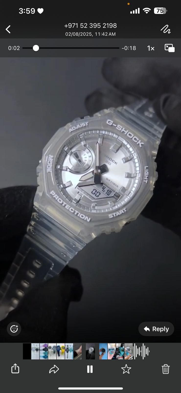 White Srap Grey dial