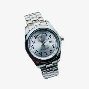 Silver with Green Dial